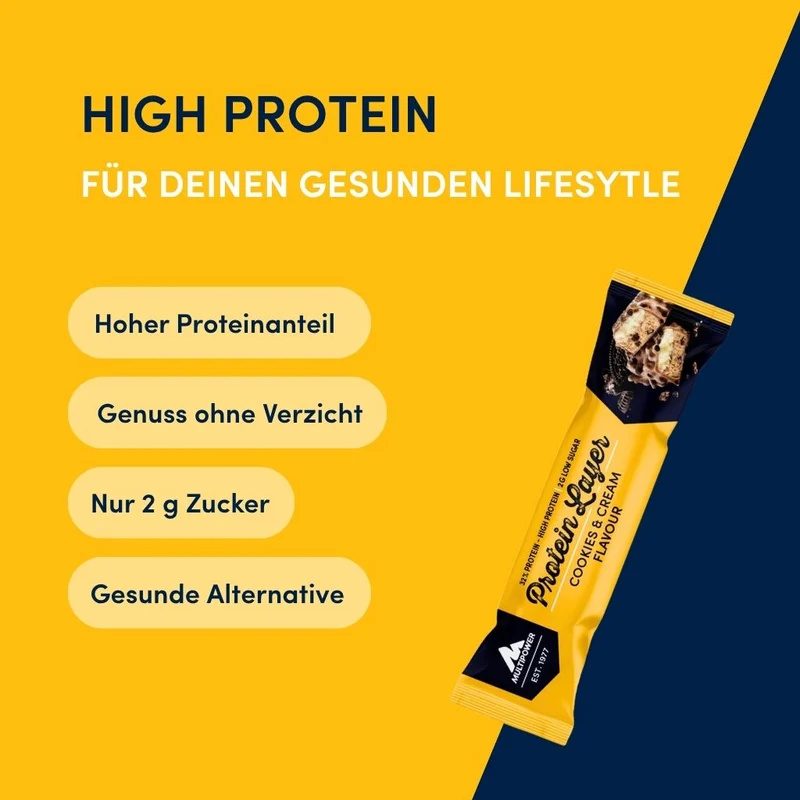 Protein Riegel Layer Cookies & Cream - 50g | 32% Protein