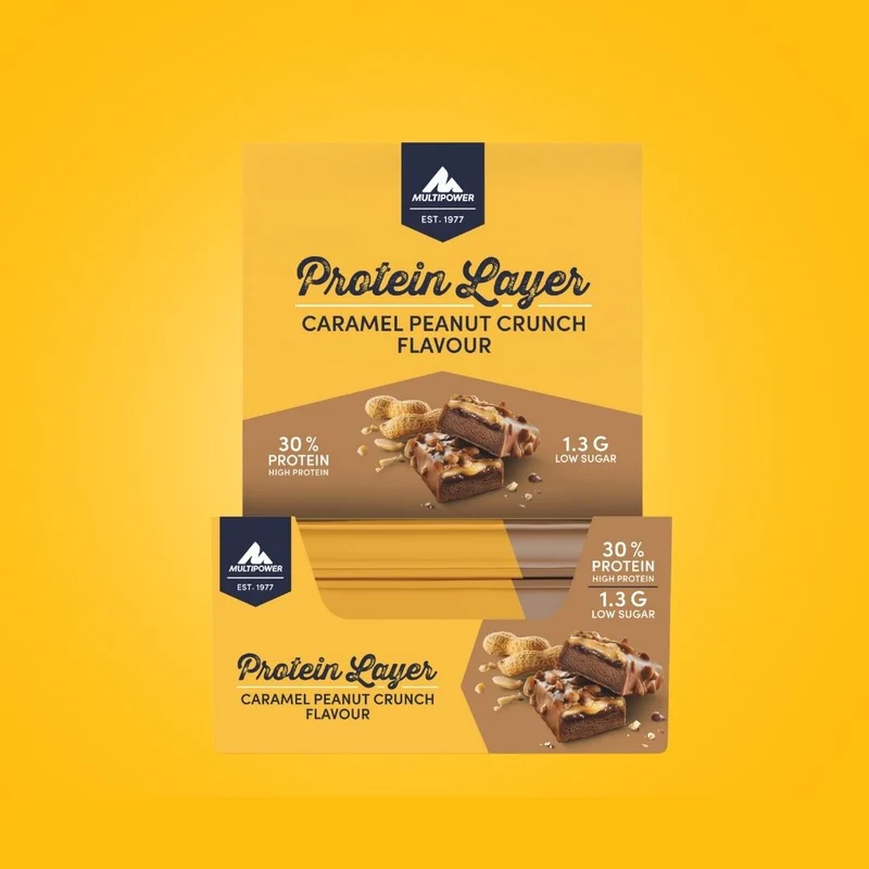 Karton Layer Proteinriegel Karamell & Erdnuss-Crunch (18x50g)
