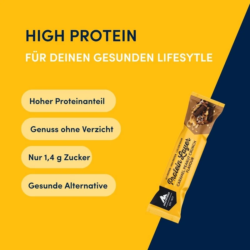 Karton Layer Proteinriegel Karamell & Erdnuss-Crunch (18x50g)