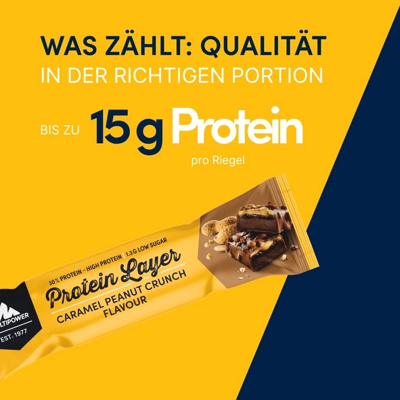 Karton Layer Proteinriegel Karamell & Erdnuss-Crunch (18x50g)