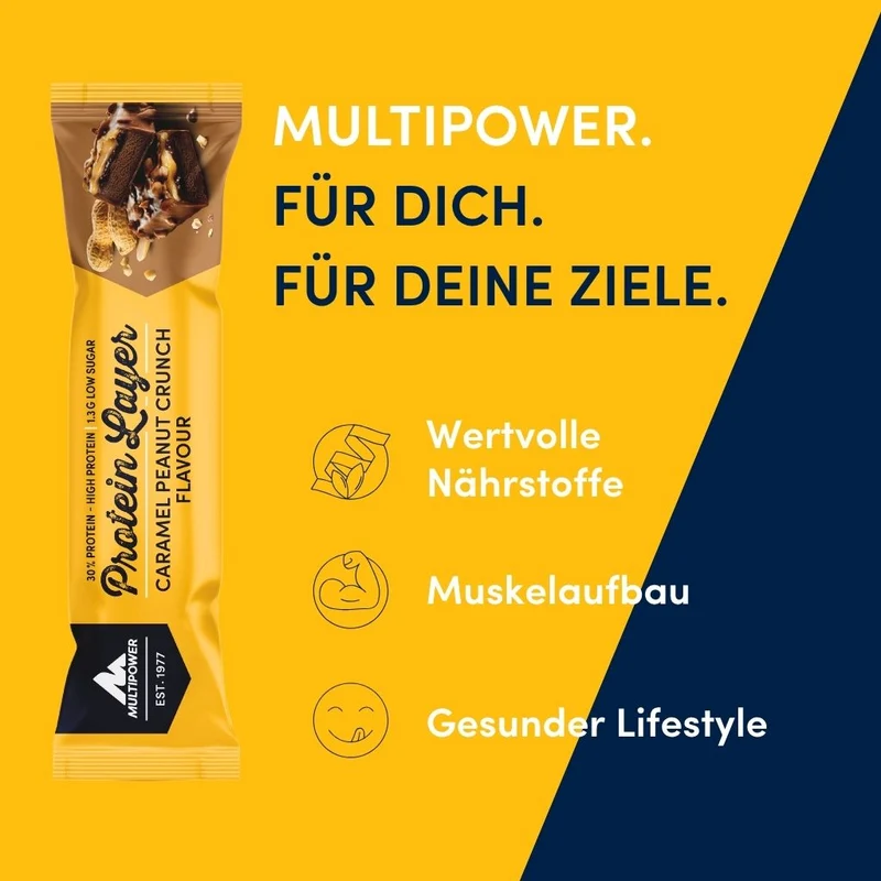 Karton Layer Proteinriegel Karamell & Erdnuss-Crunch (18x50g)