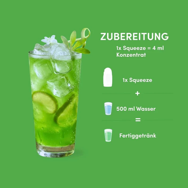 Waldmeister Getränkesirup ohne Zucker | Syrup Boost Probierpaket (4x65ml)