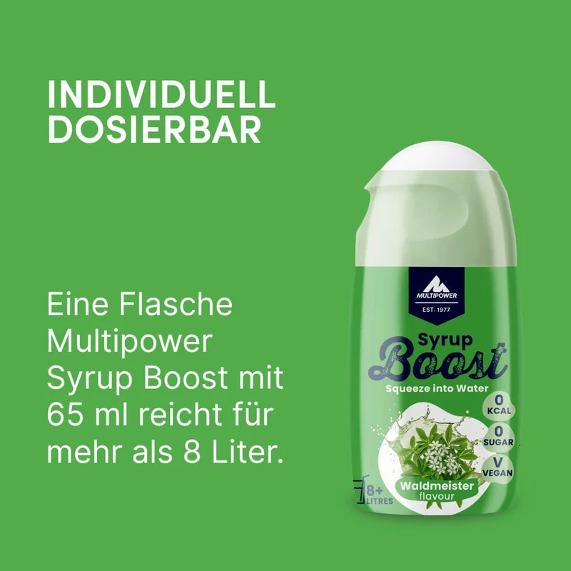 Waldmeister Getränkesirup ohne Zucker | Syrup Boost Probierpaket (4x65ml)