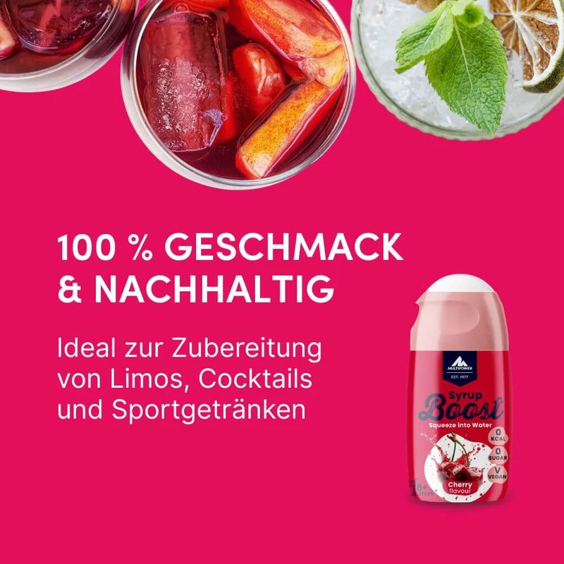 Himbeer Getränkesirup ohne Zucker | Syrup Boost Probierpaket (4x65ml)