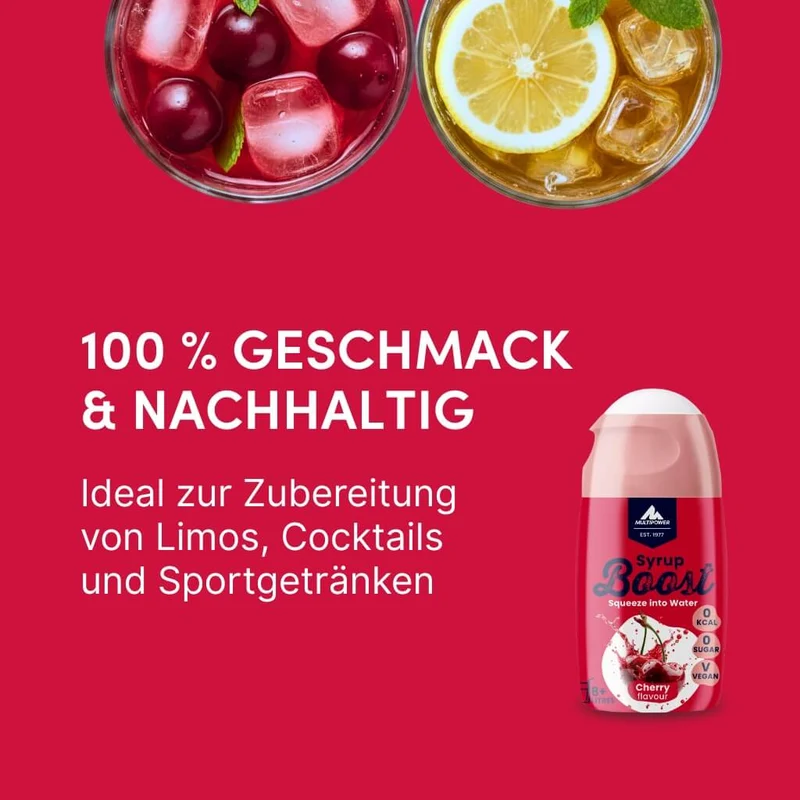 Syrup Boost Kirsche 10er Set | Getränkesirup ohne Zucker
