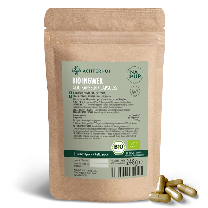 Bio Ingwer Kapseln Nachfüllpack (400 Kapseln)
