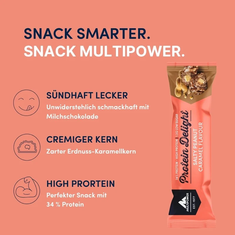 Protein Riegel Delight Salted Peanut & Karamell - 35g | 34% Protein