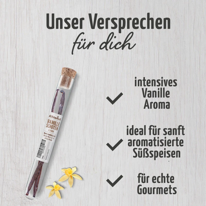 Vanilleschoten im Reagenzglas (2 Stück)