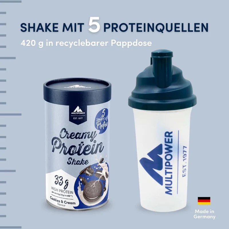 Creamy Protein Pulver 420g - Cookies & Cream | bis zu 33g Protein pro Portion