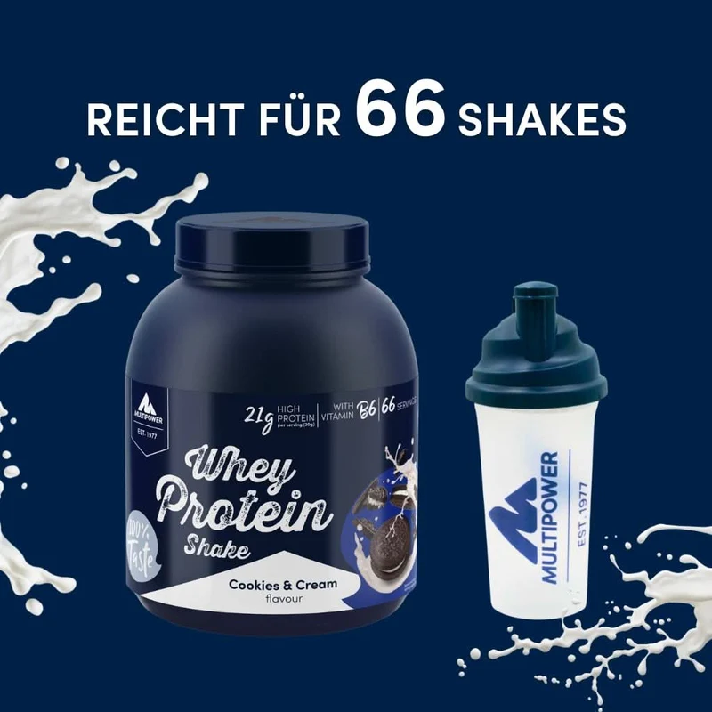 2kg Whey Proteinpulver | Cookies & Cream 22g Eiweiß | 66 Portionen (á 30g) Cookies Proteinpulver [MHD 31.10.2026]