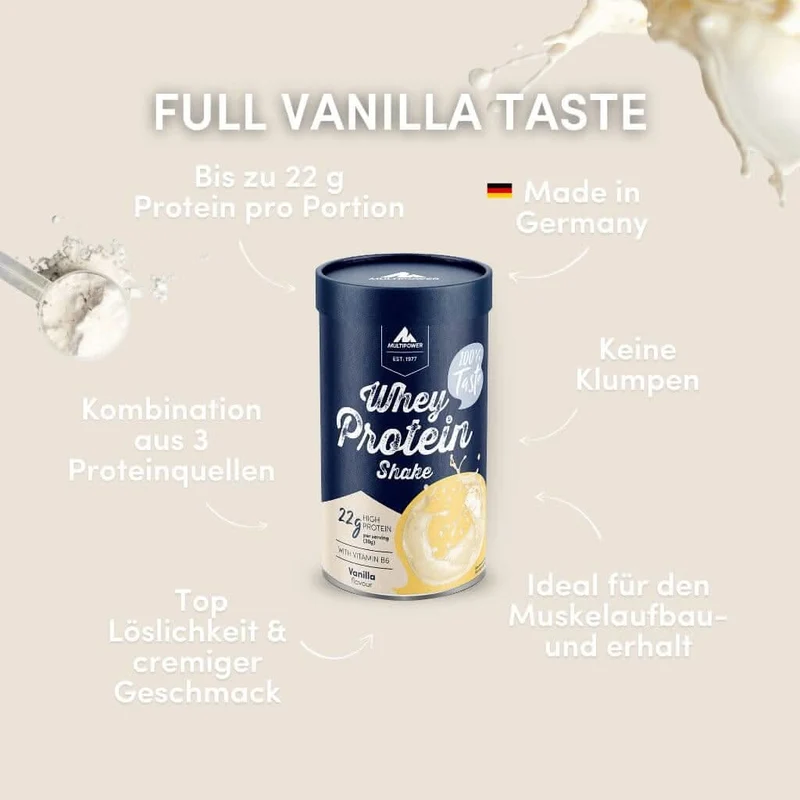 14 Portionen (á 30g) Whey Vanille Proteinpulver (Artikel mit verkürzter Haltbarkeit)