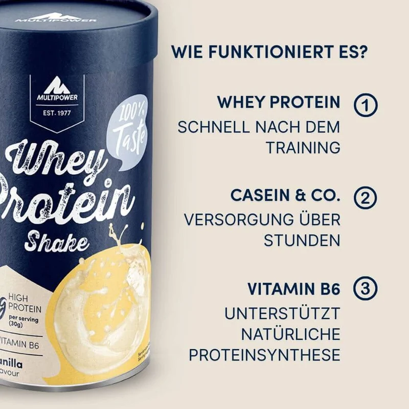 14 Portionen (á 30g) Whey Vanille Proteinpulver (Artikel mit verkürzter Haltbarkeit)