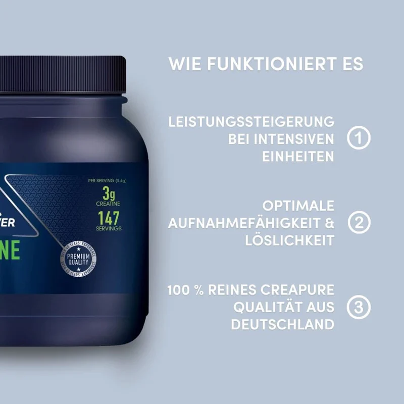 Creatine Pulver Creapure® 500g | 100% Creatine Monohydrat
