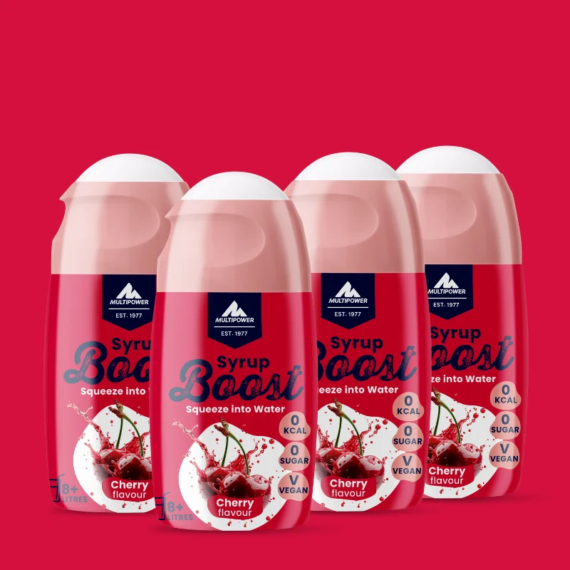 Kirsche Getränkesirup ohne Zucker | Syrup Boost Probierpaket (4x65ml)