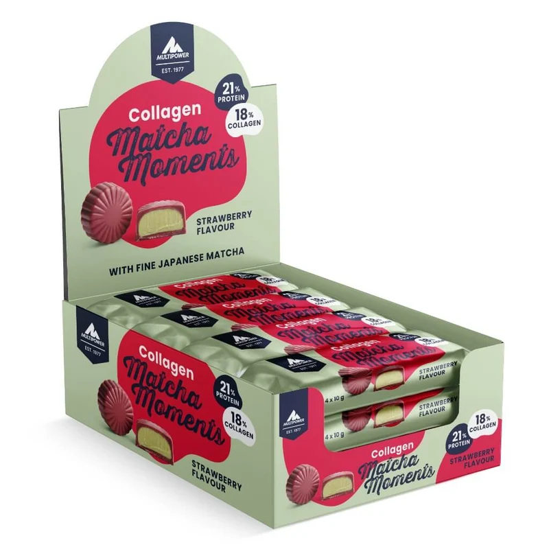 Collagen Matcha Moments, Erdbeere | 4x10g Kollagen Pralinen